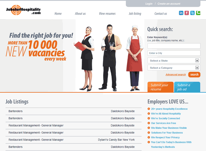 Jobs For Hospitality Website
