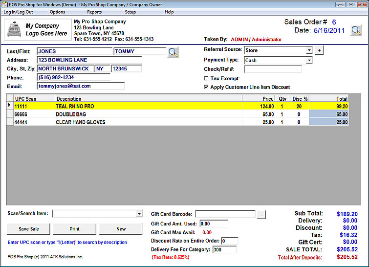 POS Pro Shop software allows you to do point of sales transactions.