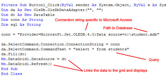 Tips when connecting VB.NET Application to a Database