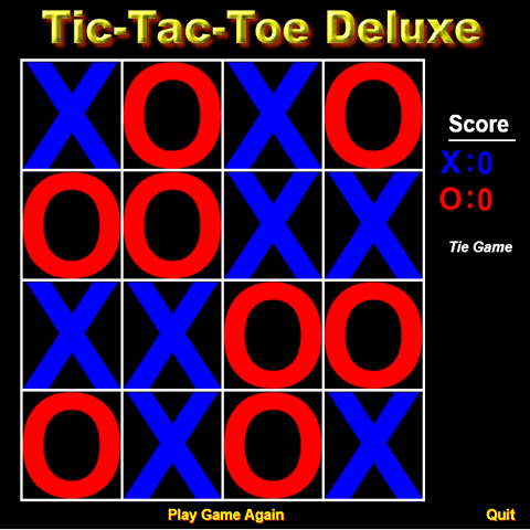 Tic Tac Toe Deluxe Brought To You By Atk Solutions Inc