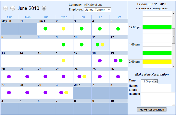 Calendar/Reservation System