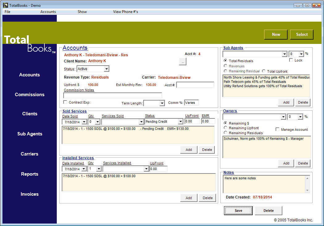 Telecom Commission Software