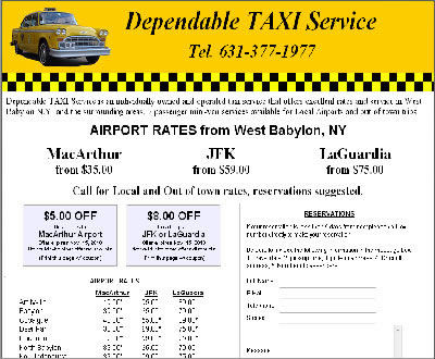 'West Babylon Taxi' - DependableTaxiService.com found on Google Maps top 10